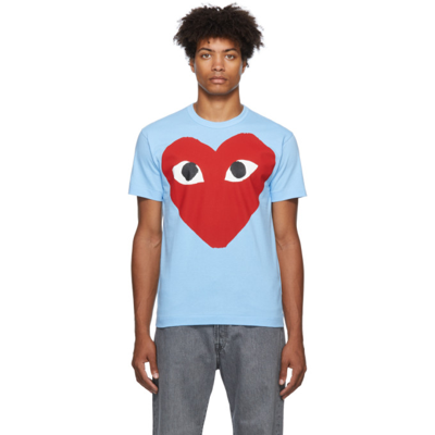 Comme Des Garçons Play Printed Heart T-shirt In 1 Blue