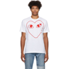 Comme Des Garçons Play Short Sleeve Heart Print T-shirt In 1 White