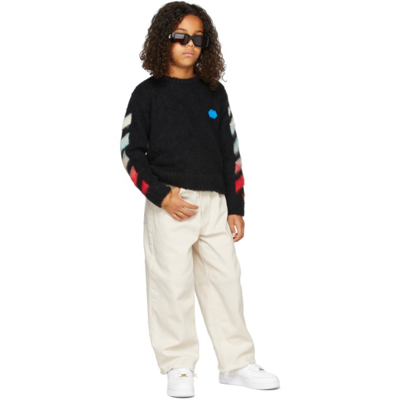 Off-white Kids Alpaca Brushed Sweater In Black/multi