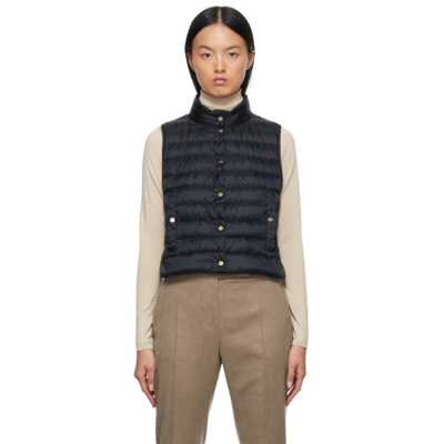 Max Mara Down-filled Quilted Trej Vest In 002 Black
