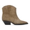 Isabel Marant Dewina Distressed Suede Ankle Boots In Taupe