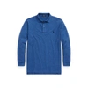 Polo Ralph Lauren Mesh Long-sleeve Polo Shirt In Royal Heather/c7587