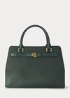 Ralph Lauren Pebbled Leather Medium Fenwick Satchel In Racing Green