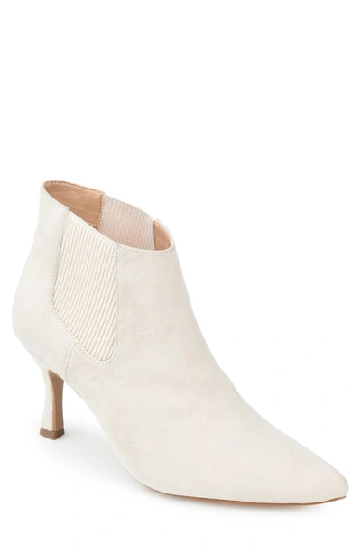 Journee Collection Elitta Vegan Leather Chelsea Bootie In Ivory