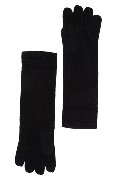 Sofia Cashmere Screen Knit Cashmere Gloves In 001blk