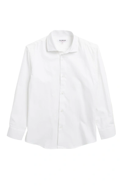 Isaac Mizrahi New York Kids' Solid Dress Shirt In White