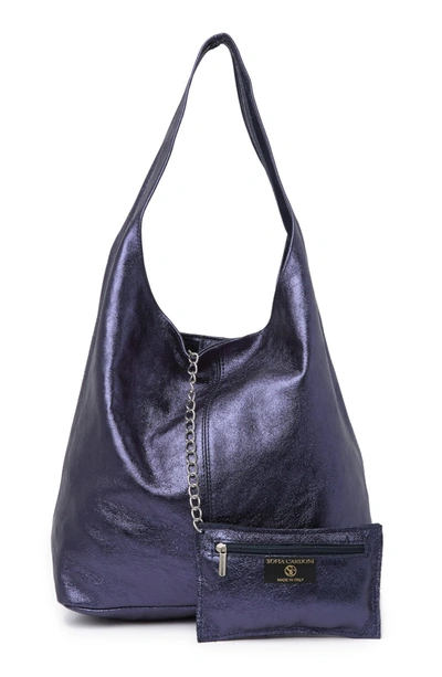 Sofia Cardoni Leather Hobo Bag In Blu ModeSens