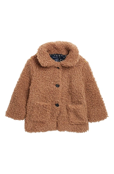 French Connection Kids' Faux Teddy Fur Jacket In Praline