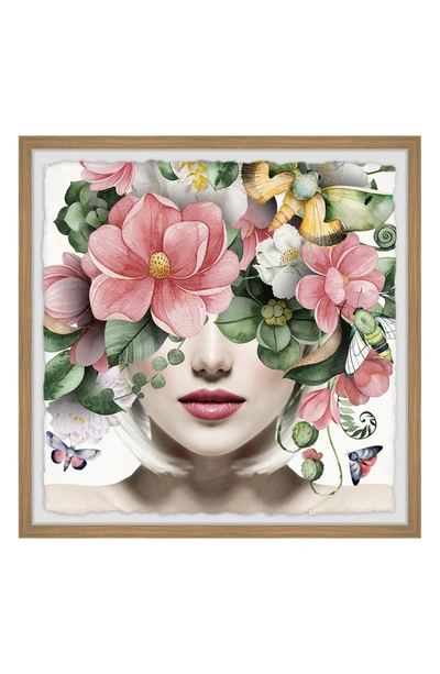 Marmont Hill Red Flower Hair Wall Art In Pink Green