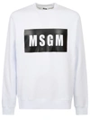Msgm Logo Print Cotton Sweatshirt In White
