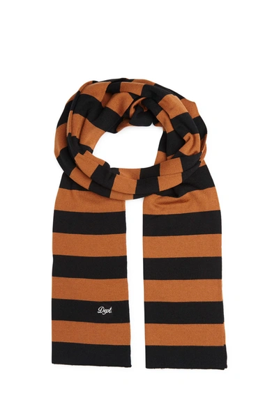 Department 5 Guy Striped Knitted Scarf In Nero / Ruggine