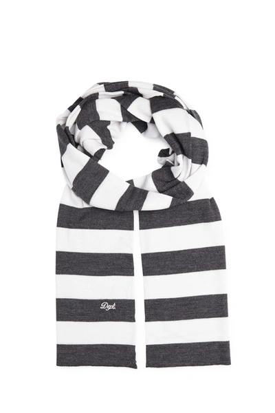 Department 5 Guy Striped Knitted Scarf In Grigio Mel / Perla