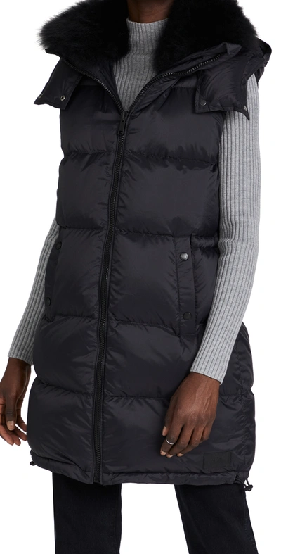 Yves Salomon Technical Fabric Vest In Noir