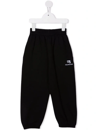 Balenciaga Kids' Logo-print Sweatpants In Black