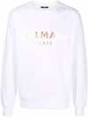 BALMAIN BALMAIN MEN'S WHITE COTTON SWEATSHIRT,WH1JQ005B122GAD S