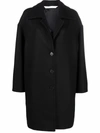 Palm Angels Logo-print Single-breasted Coat In Black