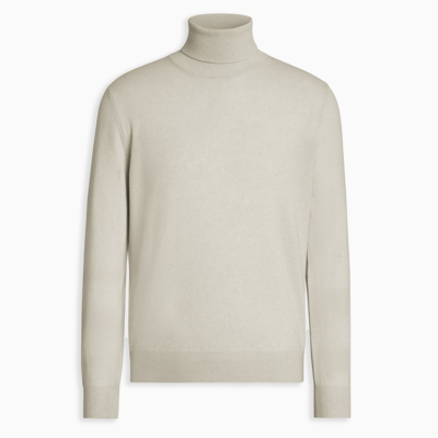 Ermenegildo Zegna White Cashmere Turtle Neck Sweater