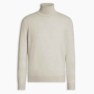 Ermenegildo Zegna White Cashmere Turtle Neck Jumper