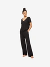 DEREK ROSE DEREK ROSE WOMEN'S LOUNGE TROUSERS BASEL MICRO MODAL STRETCH BLACK,1242-BASE001BLA