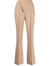 Ambush High-waisted Flared Trousers In Braun
