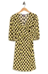 Love By Design Amelia Ruched Wrap Dress In Florence-dandelion