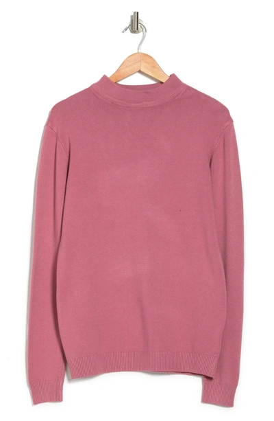 X-ray Core Mock Neck Knit Sweater In Dusty Mauve