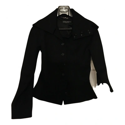 Pre-owned Dolce & Gabbana Wool Short Vest In Black
