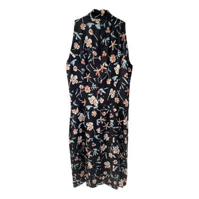 Pre-owned Chanel Silk Maxi Dress In Navy