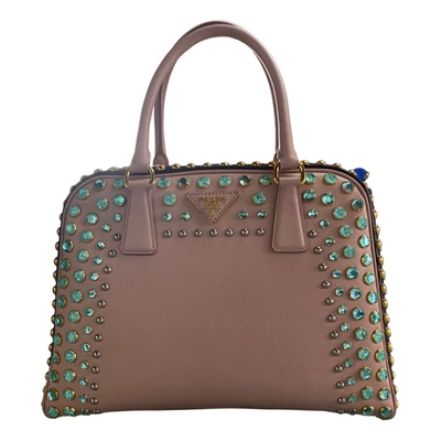 Pre-owned Prada Promenade Leather Handbag In Pink