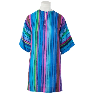 Pre-owned Ken Scott Silk Mid-length Dress In Multicolour