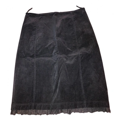 Pre-owned Miu Miu Velvet Mid-length Skirt In Black