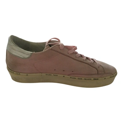 Pre-owned Golden Goose Hi Star Leather Trainers In Pink