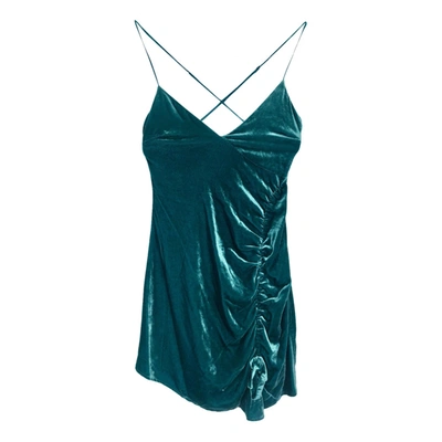 Pre-owned For Love & Lemons Velvet Mini Dress In Turquoise