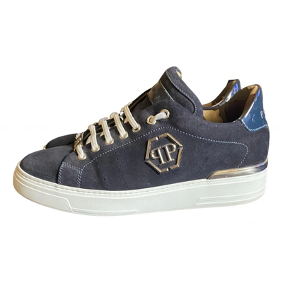 Pre-owned Philipp Plein Lo-top Low Trainers In Navy