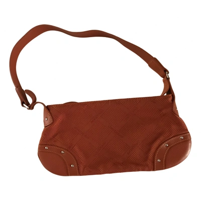 Pre-owned Longchamp Cloth Handbag In Orange