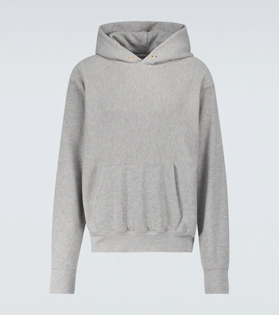 Les Tien Brushed-back Cotton Hooded Sweatshirt In Grey