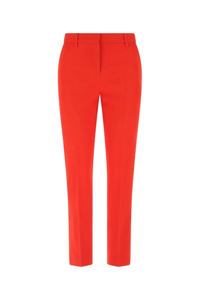 Burberry Red Wool Motif Trousers
