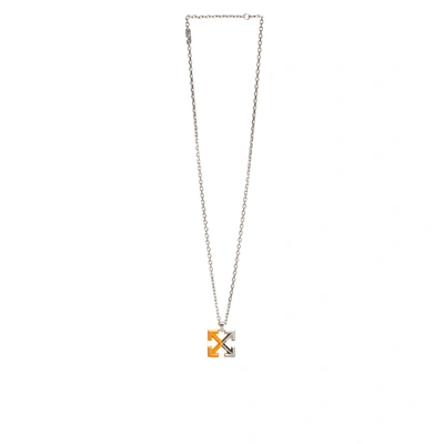 Off-white Arrow Necklace In Silver