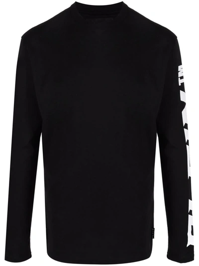 Philipp Plein Logo-print Long-sleeved T-shirt In Black
