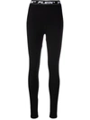 Philipp Plein Gem Logo-waistband Leggings In Black