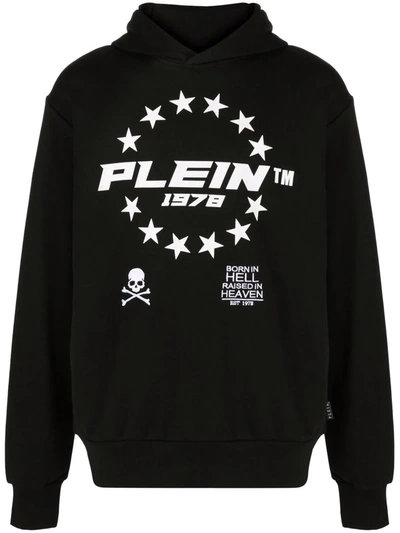 Philipp Plein Logo-print Pullover Hoodie In Black