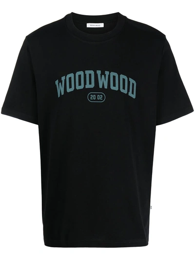 Wood Wood Bobby Ivy-logo T-shirt In Black