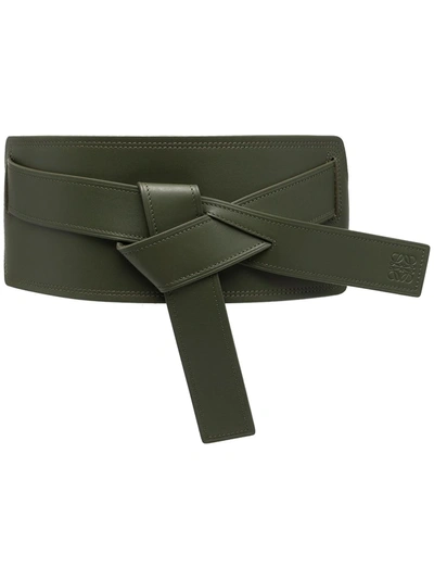 Loewe Gate Leather Belt In Green