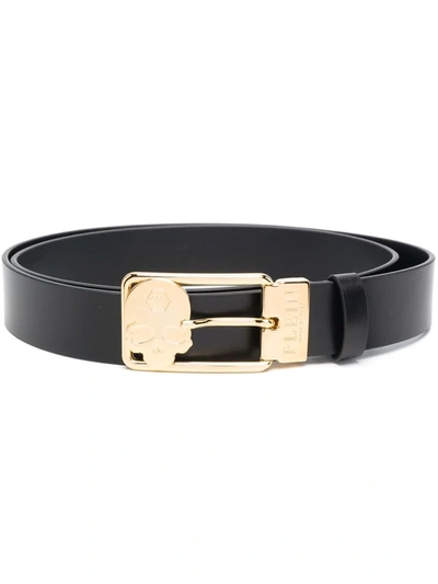 Philipp Plein Buckle-fastening Leather Belt In Black