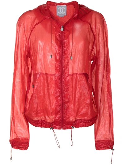 Pre-owned Chanel 2006 Sports Line Rain Jacket In Red