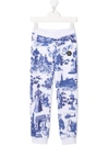 Philipp Plein Junior En Plein Air-print Track Trousers In White