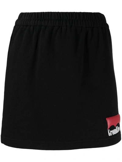 Ground Zero Logo-print Jersey Mini Skirt In Black