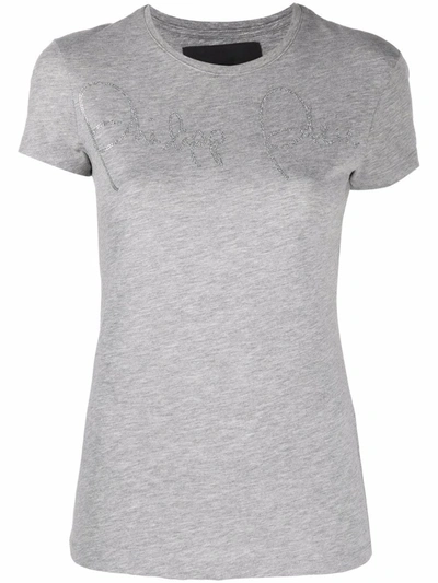 Philipp Plein Round Neck Short-sleeved T-shirt In Grey