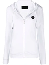Philipp Plein Logo-print Zip-up Hoodie In White