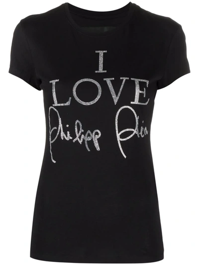 Philipp Plein Crystal-embellished Short-sleeved T-shirt In Black